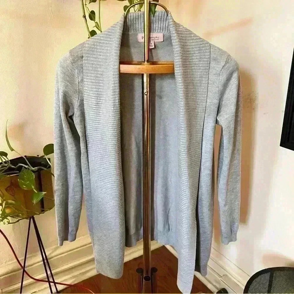 Philosophy Grey Cardigan Open Front Sweater - Medium - Picture 1 of 5